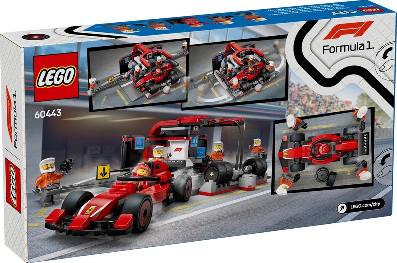 LEGO City 60443 F1 Pit Stop & Pit Crew with Ferrari Car