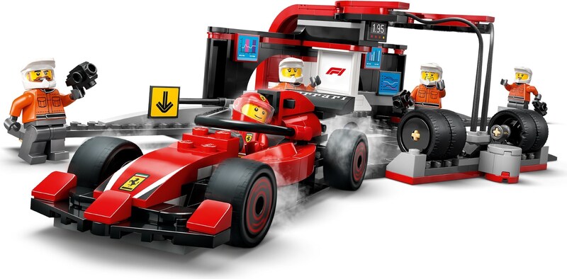 LEGO City 60443 F1 Pit Stop & Pit Crew with Ferrari Car