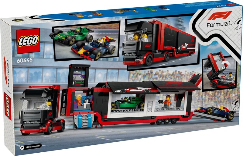 LEGO City 60445 F1 Truck with RB20 & AMR24 F1 Cars