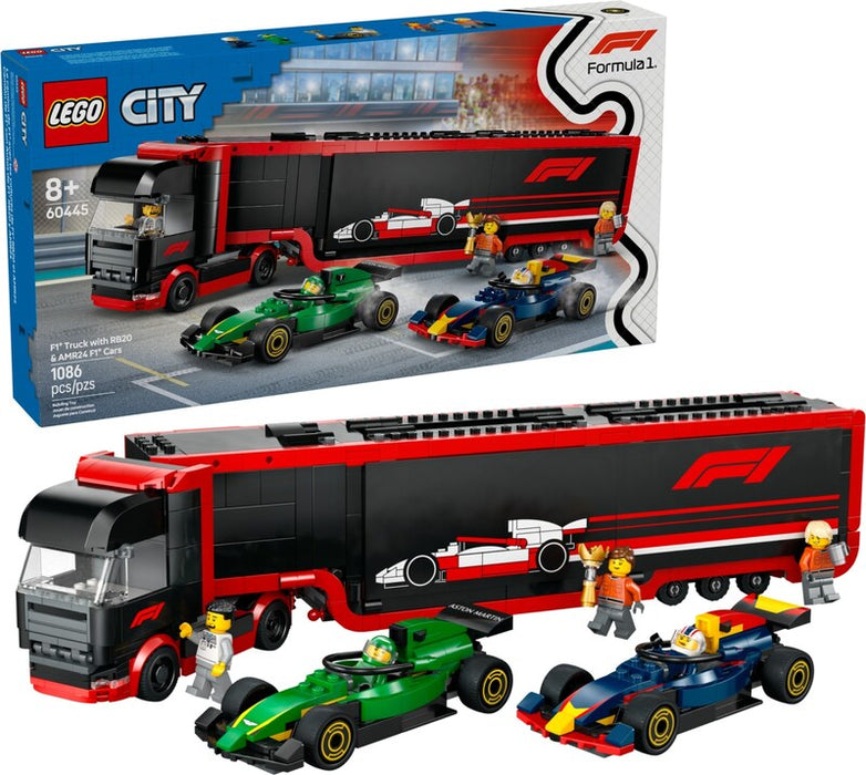 LEGO City 60445 F1 Truck with RB20 & AMR24 F1 Cars