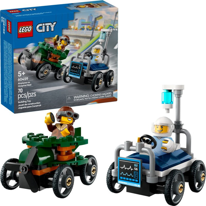 LEGO City 60459 Airplane vs. Hospital Bed Race Car Pack