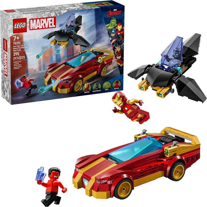 LEGO Super Heroes 76310 Iron Man Car & Black Panther vs. Red Hulk