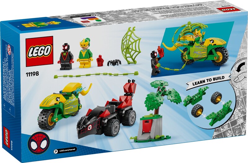 LEGO Marvel 11198 Spin and Electro Dinosaur Vehicle Chase
