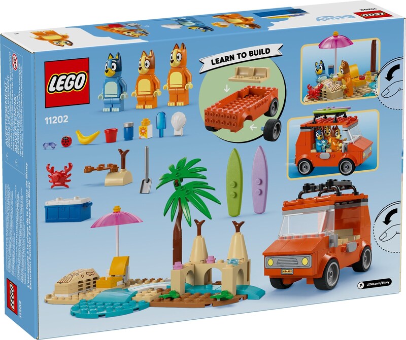 LEGO Bluey 11202 Bluey's Beach & Family Car Trip