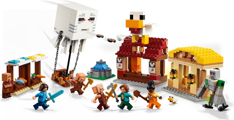 LEGO Minecraft 21273 The Ghast Balloon Village Attack