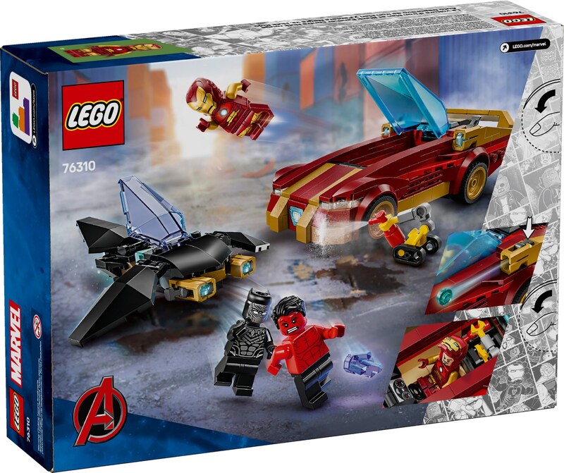 LEGO Super Heroes 76310 Iron Man Car & Black Panther vs. Red Hulk
